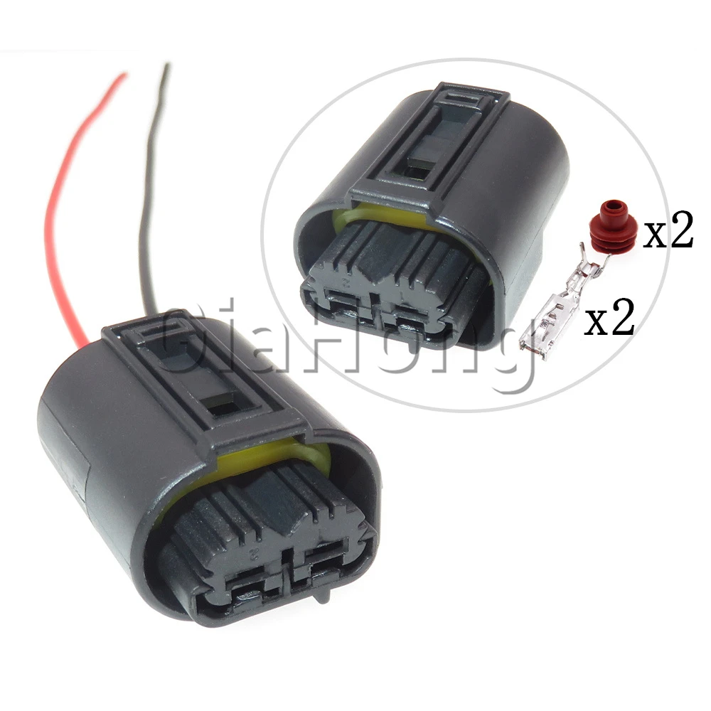 1 Set 2 Ways AC Assembly 1-968642-1 1-968643-1 8373328-03 Automobile Fog Lights Connector Car Horn Sealed Cable Harness Plug