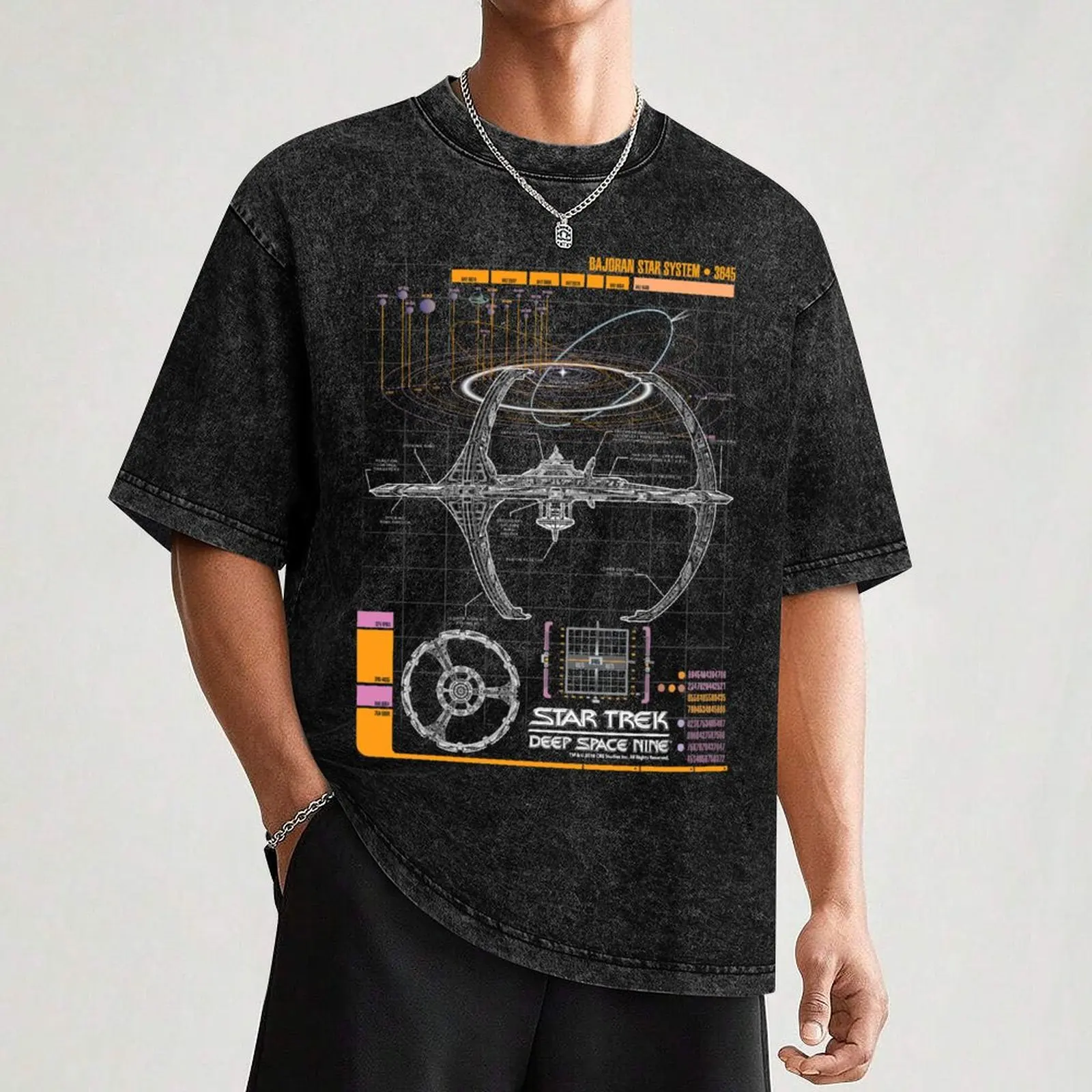 Star Trek Deep Space Nine Bajorian Star System Schematics T-Shirt blanks Men's cotton t-shirt
