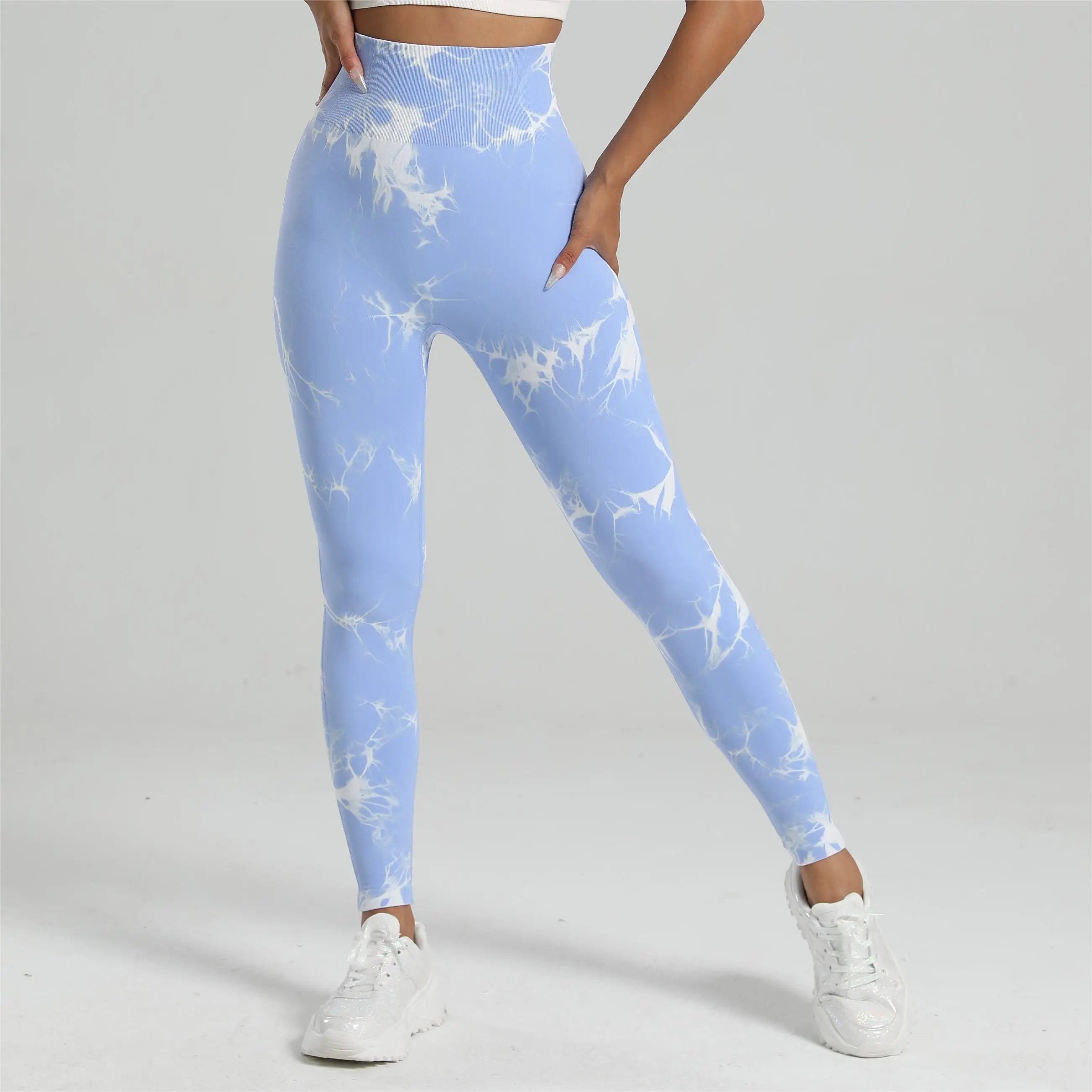 Frauen Tiedye Gym Leggings Nahtlose Mujer Push-Up Nahtlose Hosen Scrunch Sport Fitness Hohe Taille Workout Yoga Leggins Drop Schiff – Detail 12