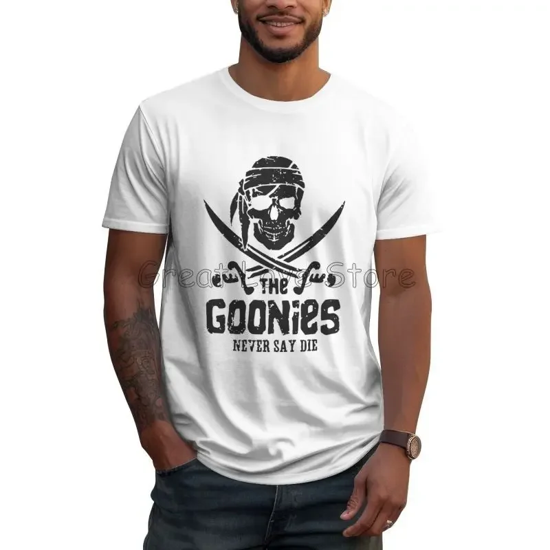 مخصص Goonies لا تقل يموت تي شيرت مطبوع الرجال القطن قصير الأكمام الجرافيك تي شيرت الصيف عادية كبيرة الحجم تيز القمم الشارع الشهير