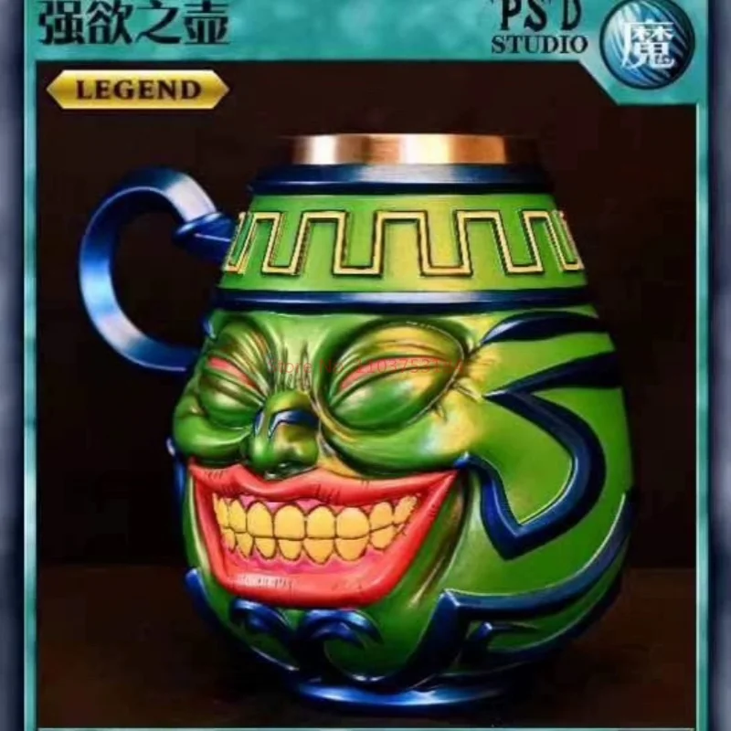 Yu-gi-oh! 19cm, venda especial Monstros Duelo Pot of Greed Action Figure, Anime Estátua, Copa Ornamento, Kit Garagem Modelo, Brinquedos Boneca, Presentes Cool