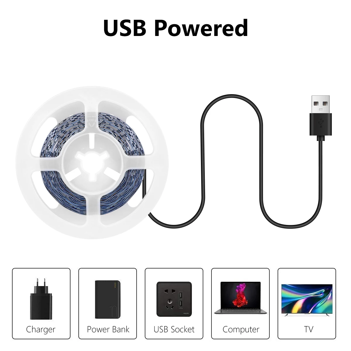 DC 5V USB LED Strips 2835 Diode Tape LED Ribbon Light TV Mirror Backlight Lighting Room Decor Lamp LED String Light 1M-5M