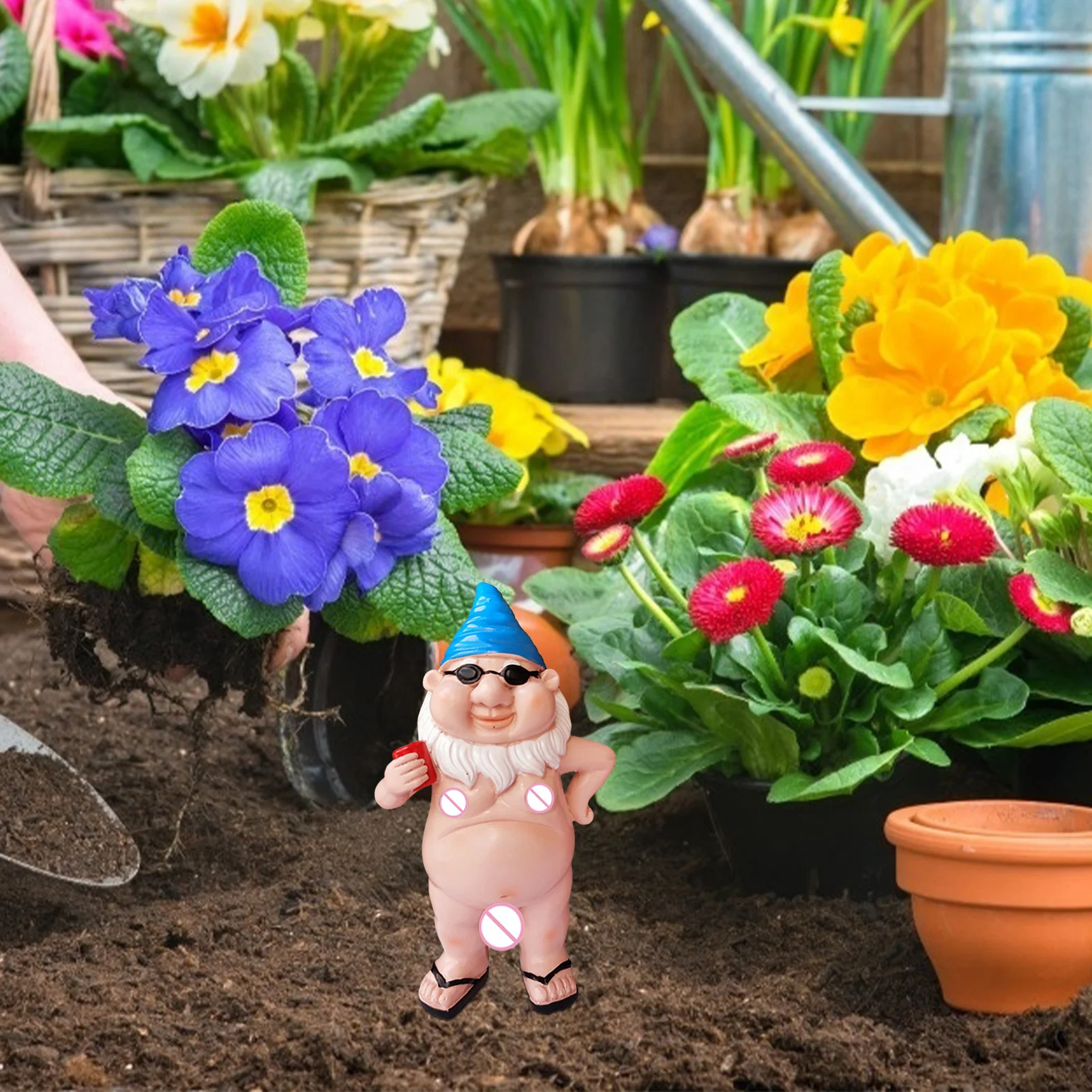 ตลก Garden Gnomes Naughty Garden Gnome รูปปั้นเรซิ่น Garden Gnome รูปปั้น Gnomes Garden ตกแต่ง Garden Gnome Figurine สำหรับ Ou