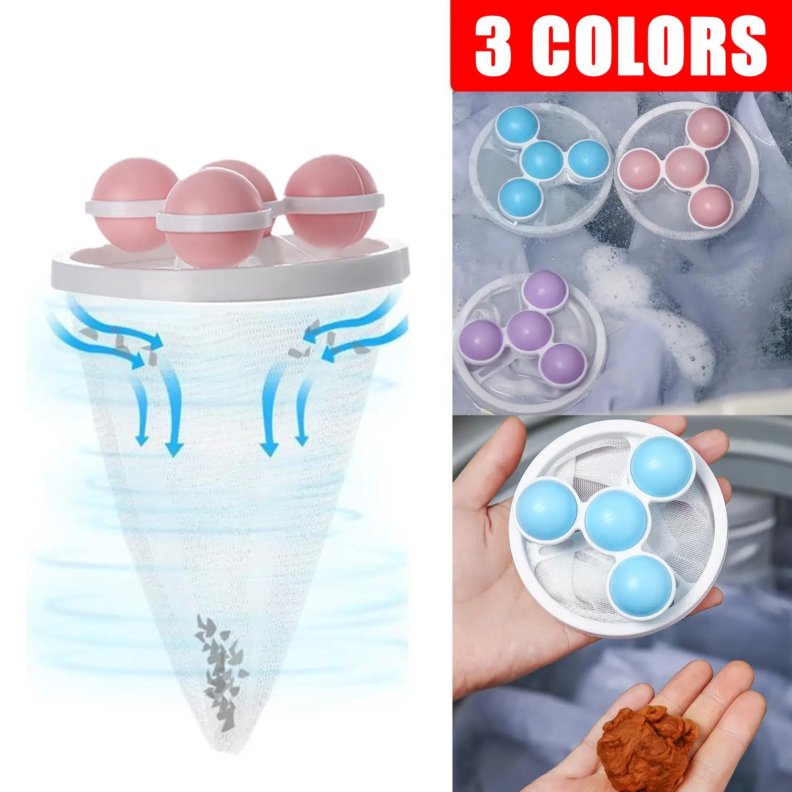 Washing Machine Hair Filter Floating Pet Fur Lint Hair Collection Removal Catcher Dirty Reusable Tools Mesh Pouch Cleaning V1U2