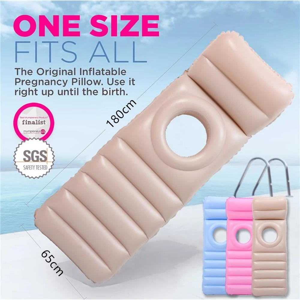 PVC Inflatable Yoga Mat for Pregnant Women for Outdoor Beach Swimming Floating Body Bed Pillow O-type