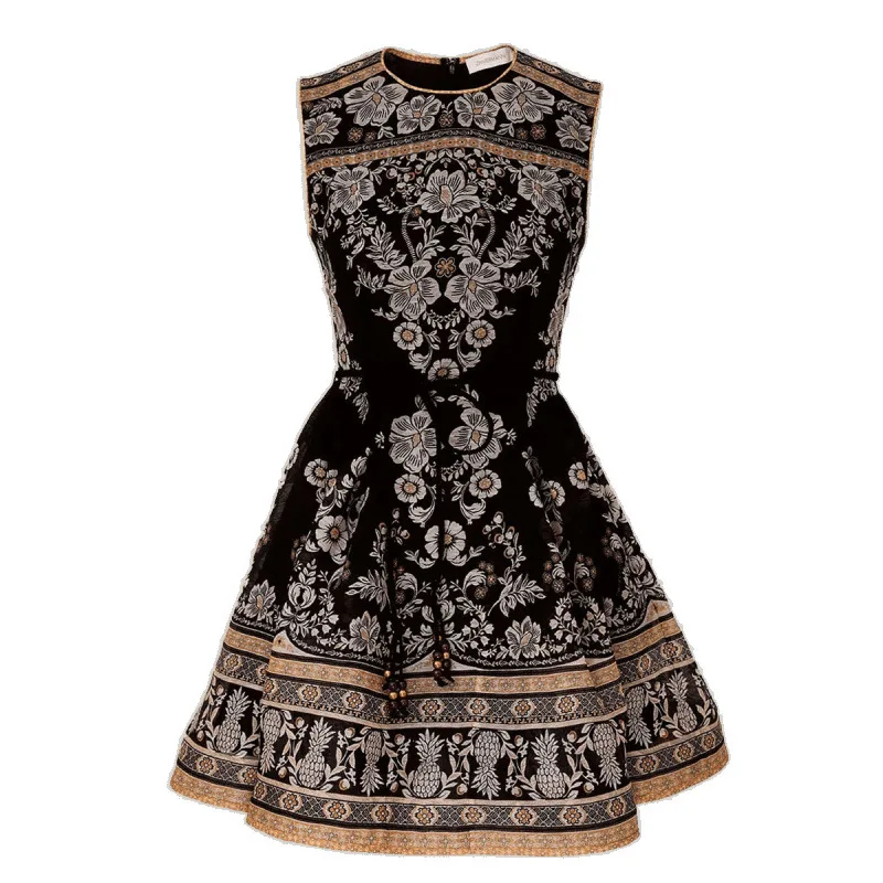 Ele Vintage rond Ne Slim Fit Svel Bell Bot Dr robe jupe complète taille haute Thi matériel saison d'automne