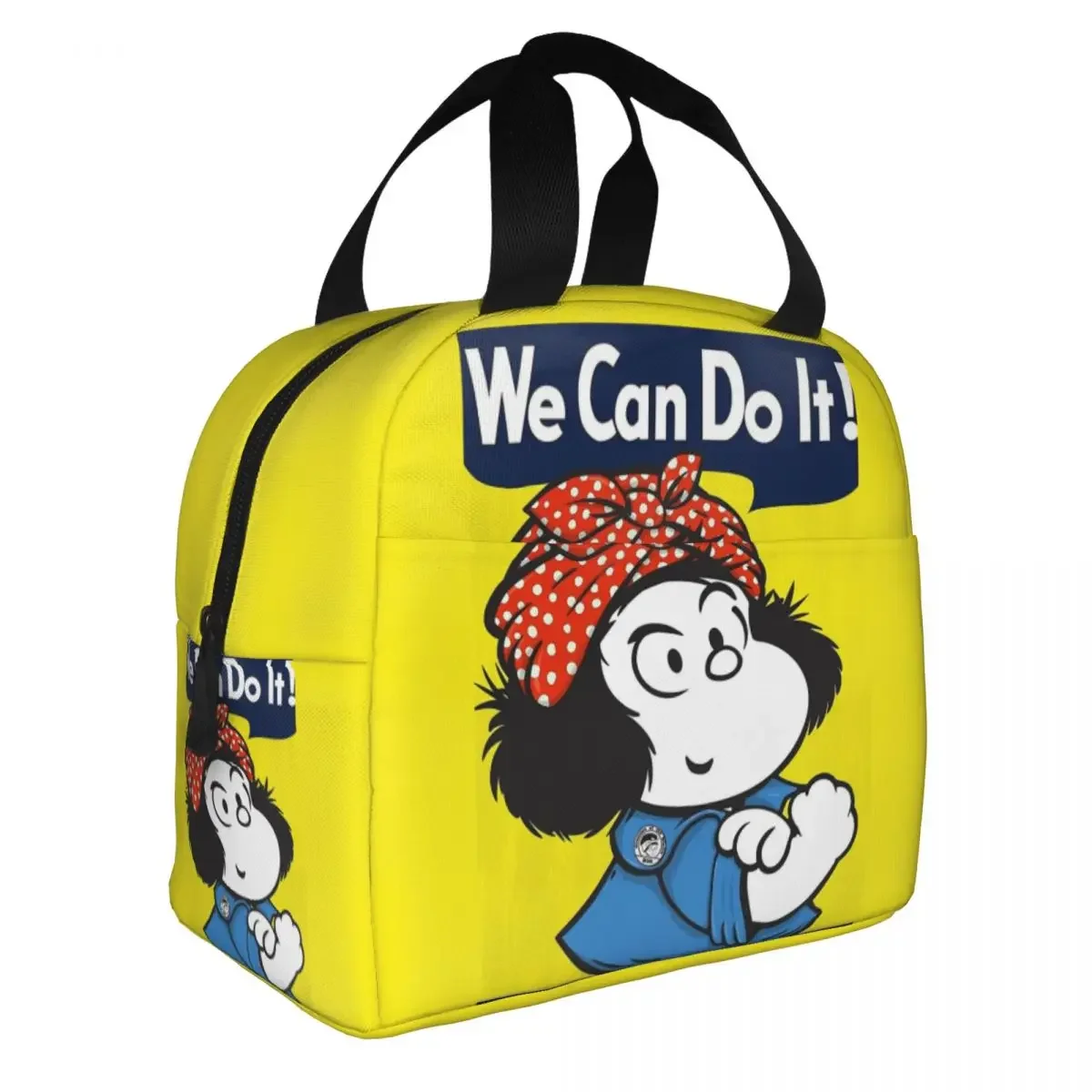 Mafalda We Can Do It Poster Insulated Lunch Bag Large Meal Container Cooler Bag Tote Lunch Box Beach Picnic Men Women