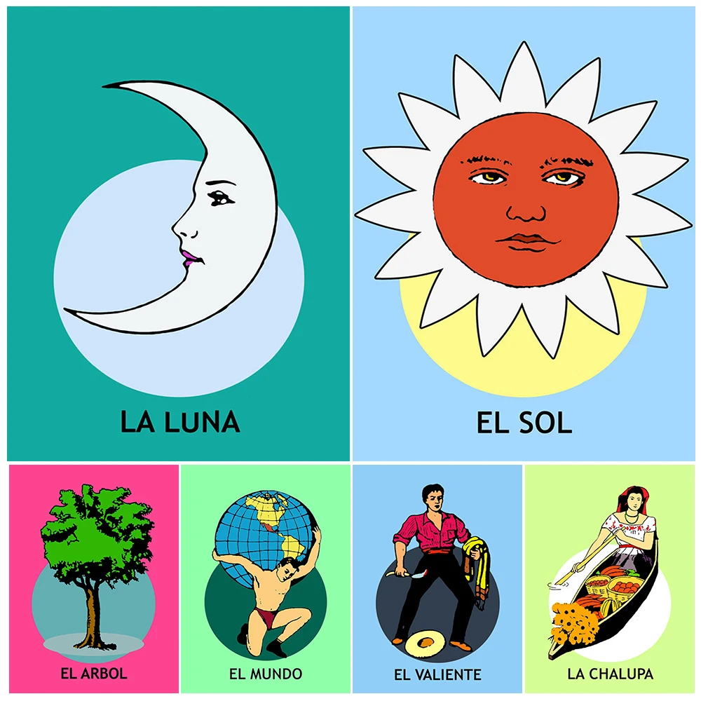

El Barril Loteria And El Musico Loteria Minimalist Wall Art Canvas Painting,Mexican Pop Art Poster And Print,Home Decor Unframed