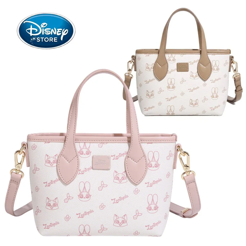 

Disney Original Zootopia 2 Tote Bag Judy Nick PU Handbag With Dual Handles Long Strap Cute Daily Purse For Students/Workers