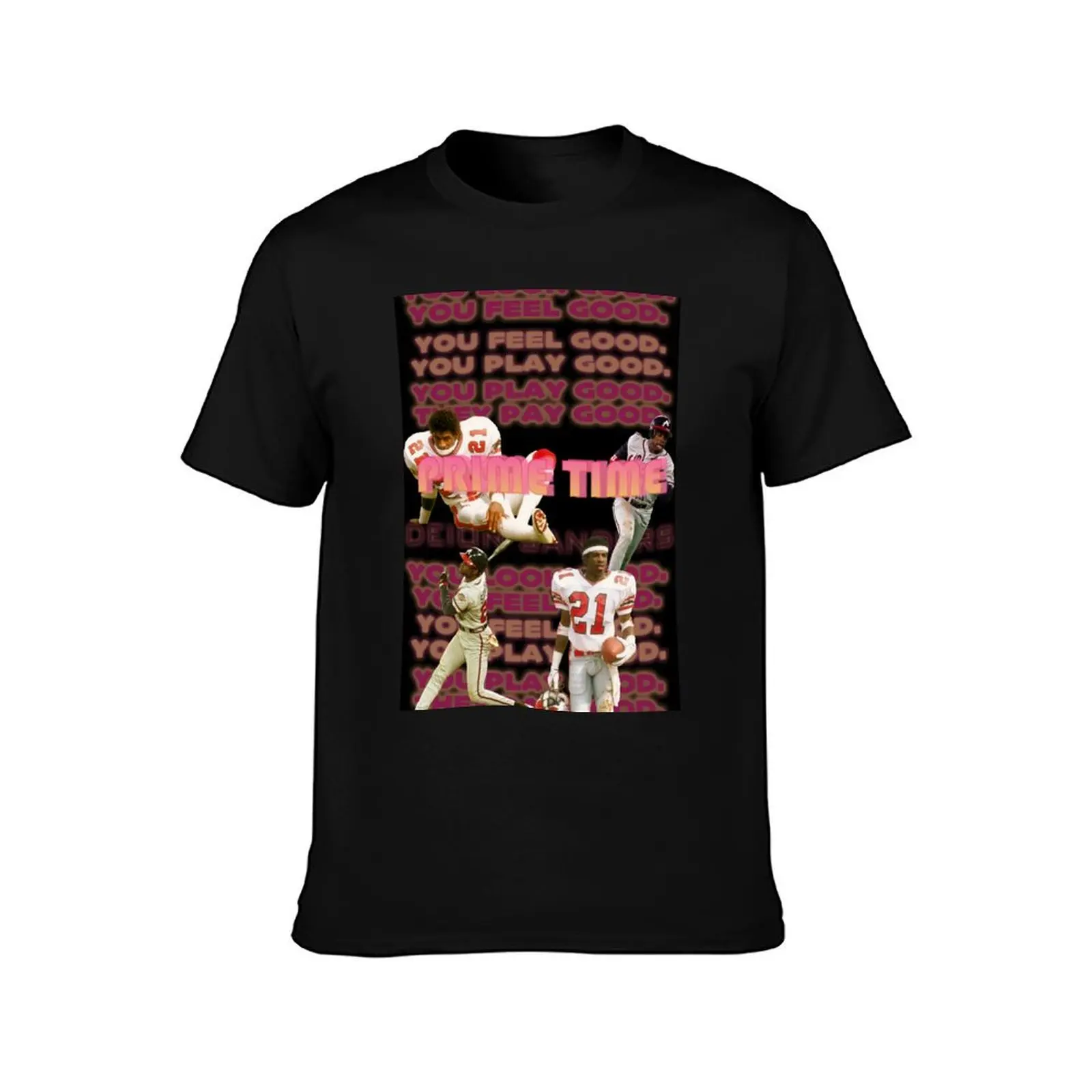 prime time deion sanders T-Shirt Large Size Casual Short Sleeve Top T-Shirt