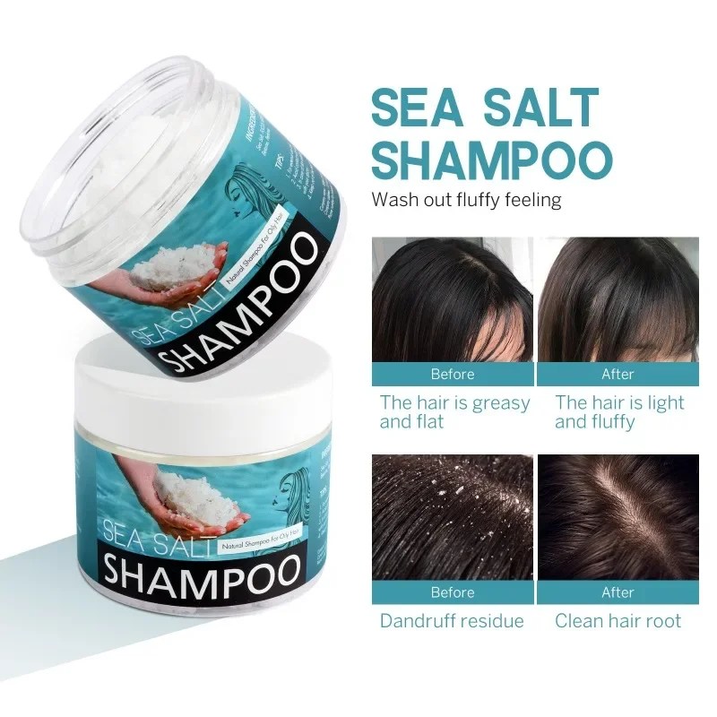 

Sea Salt Shampoo Scrub Refreshing Oil Control Anti-dandruff Deep Cleansing Scalp No Silicone Oil Natural Bath Salt Shampoo