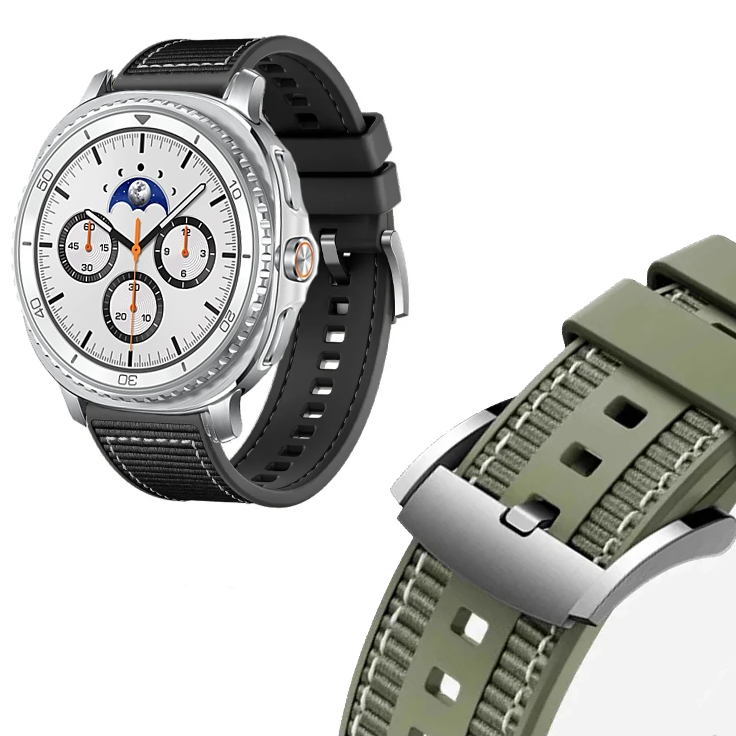 Nylon+Silicone band for samsung Galaxy watch 8/8 classic Strap 40mm 44mm Composite bracelet correa Galaxy watch ultra 2025 47mm