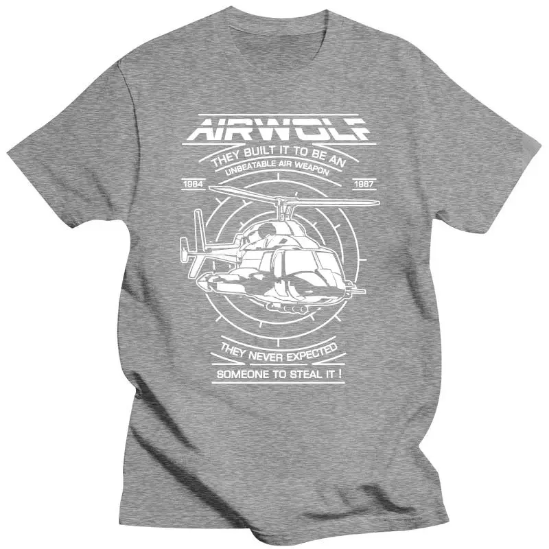 Cotton teeshirt t shirts Airwolf Premium T-Shirt Helicopter cult TV series 80er Huckleberry male o-neck short sleeve casual tops