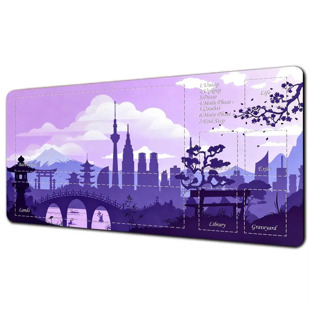 

Современный эстетический городской пейзаж MTG Playmat Magic Card Battle Mat 35X60CM Tapete Magic mtg Нескользящий прочный сшитый край