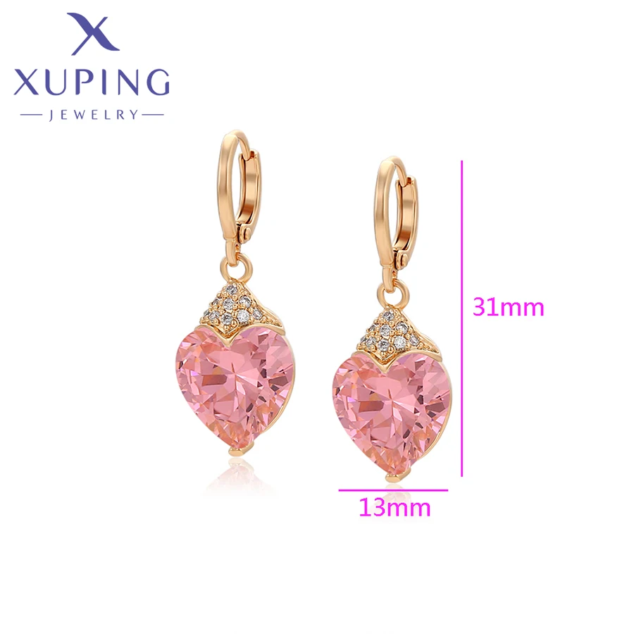 Xuping Jewelry Fashion Romantic Серьги Women Drop Earrings with Synthetic Cubic Zirconia for Valentine\'s Day Gift 27656