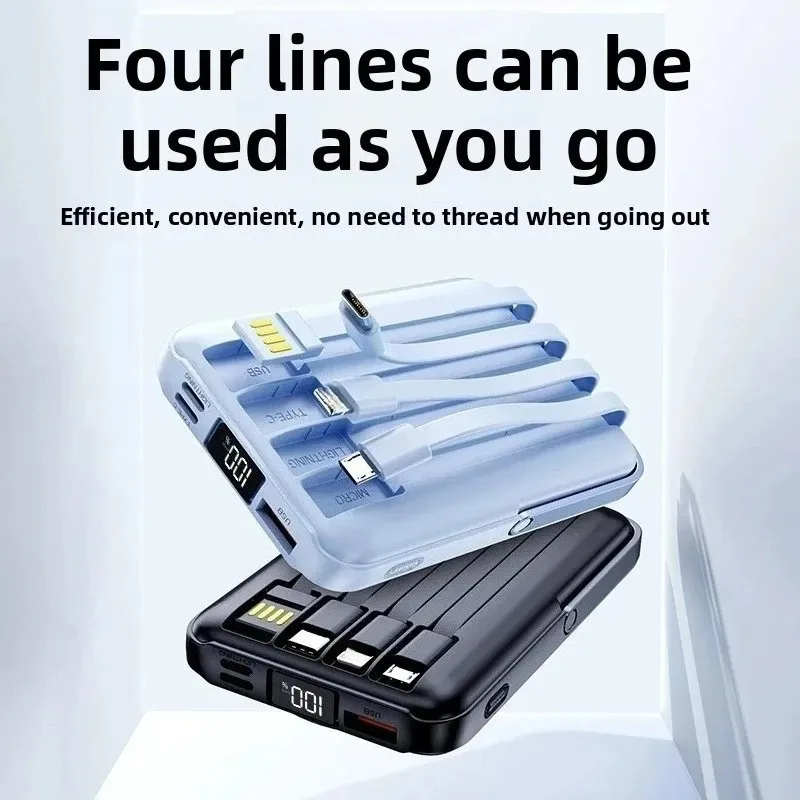 10000mAh 20000mAh Magnetic Power Bank 22.5W Fast Charging For iPhone For Samsung For Huawei For Xiaomi Built-in Cable With Stand