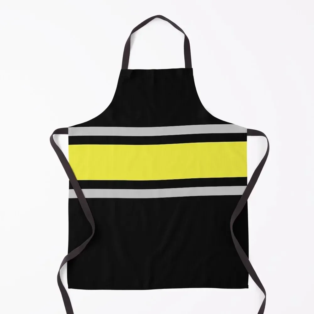 

Black, Gray, & Yellow Power Stripe Apron esthetician japanese woman christmas kitchen men's barbecue Apron
