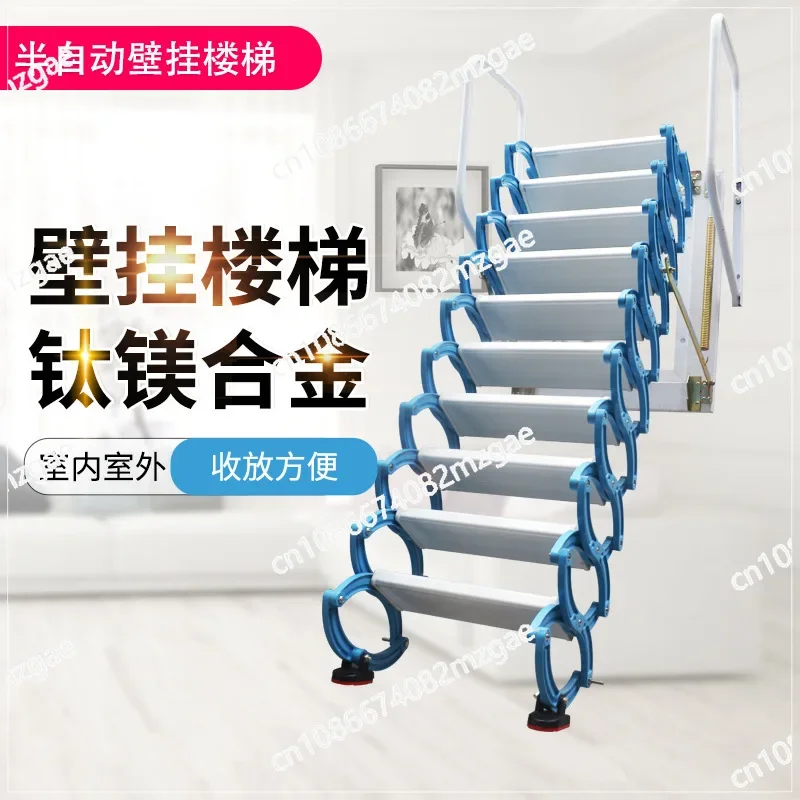 Indoor and outdoor household wall mounted ladders, electric folding and extension stairs, wall mounted stairs