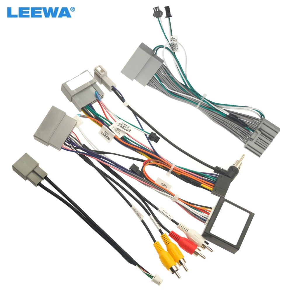 LEEWA Car 16pin Power Cord Wiring Harness Adapter For Honda Crider/Civic/XRV/ZRV/CRV/Vezel Installation Head Unit