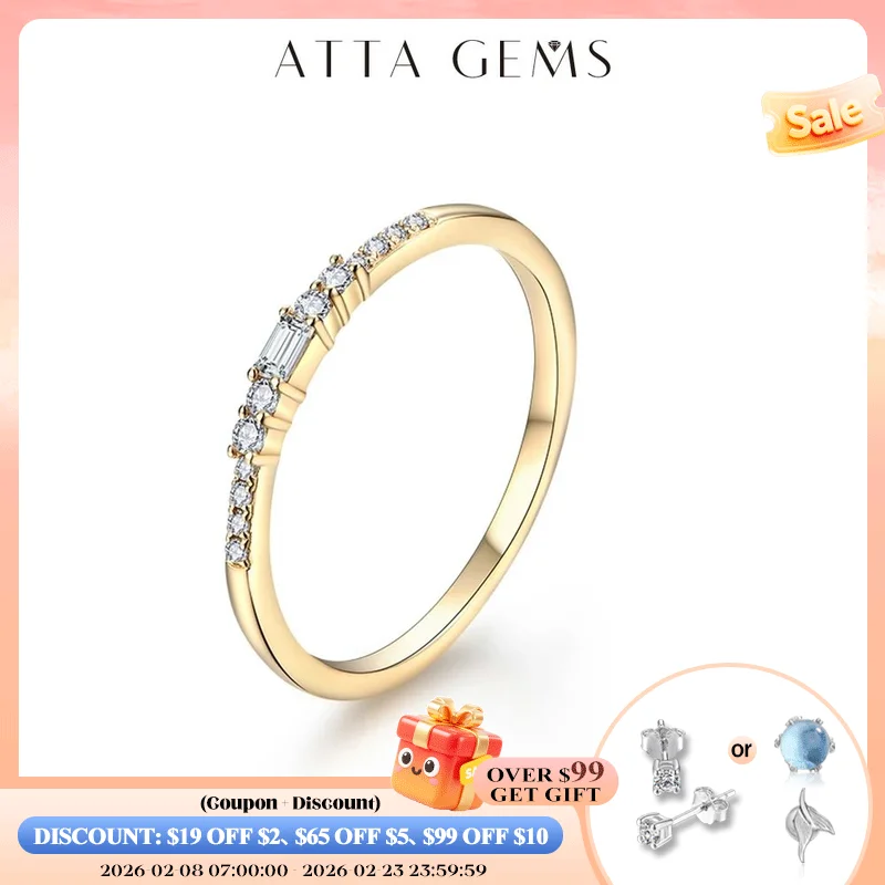 

ATTAGEMS Excellent Cut New Top Quality D Color Moissanite Ring for Women 925 Sterling Silver Solid 10k 14k 18k White Gold Girls