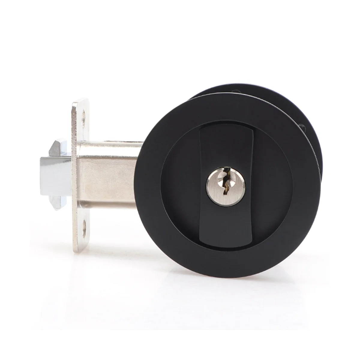 

Sliding Pocket Door Lock Black Privacy Round Pocket Door Hardware Black Contemporary Pocket Door Lock with Keys