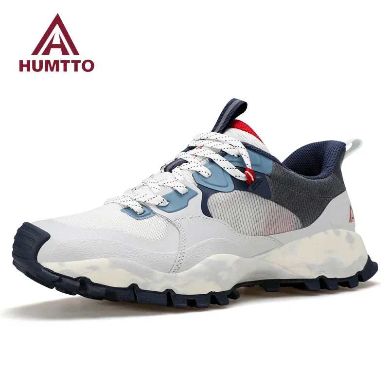 HUMTTO-zapatillas de deporte informales para hombre, zapatos de correr transpirables de verano, de diseñador de lujo, color negro