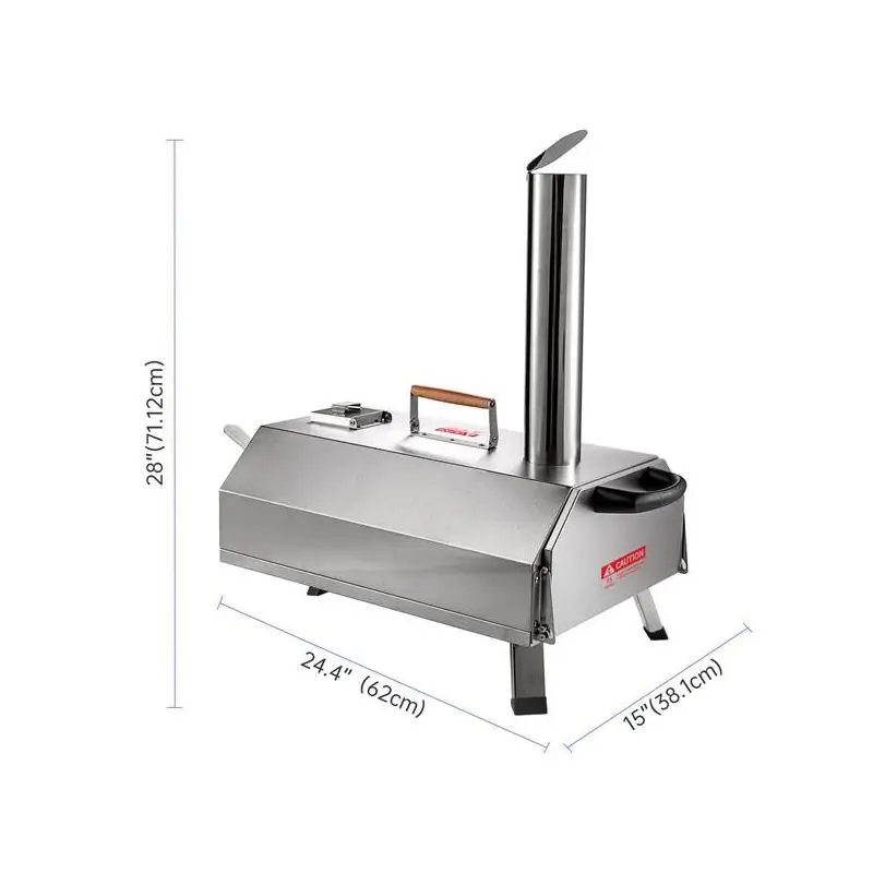 

Портативная деревянная печь для пиццы для приготовления пищи на открытом воздухе — полуавтоматический серебряный дизайн для настоящих каменных пиццы