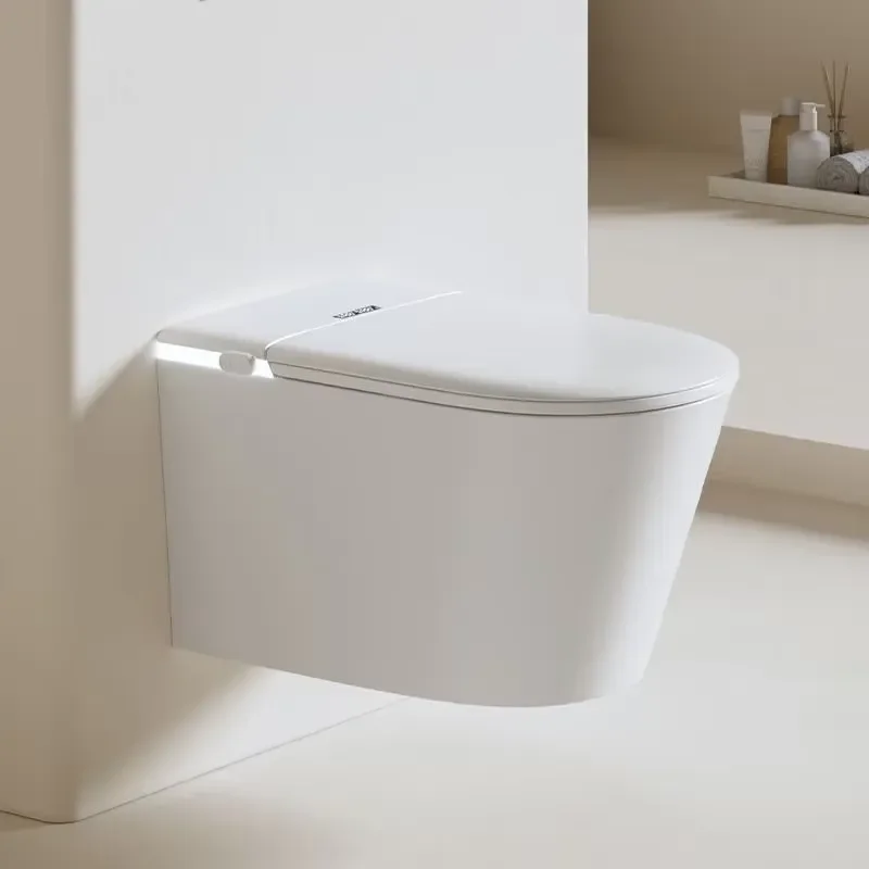 Modern Wall Hung Smart Toilet Ceramic Bidet Toilet with Heated Seat Warm Air Dryer Foot Sensor Flush Foam Shield