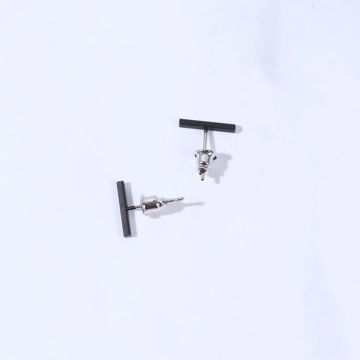 Simple Fashion Ear Studs Black Alloy Earrings Stylish Lightweight Rust-Resistant Suitable for Dating Party Wedding