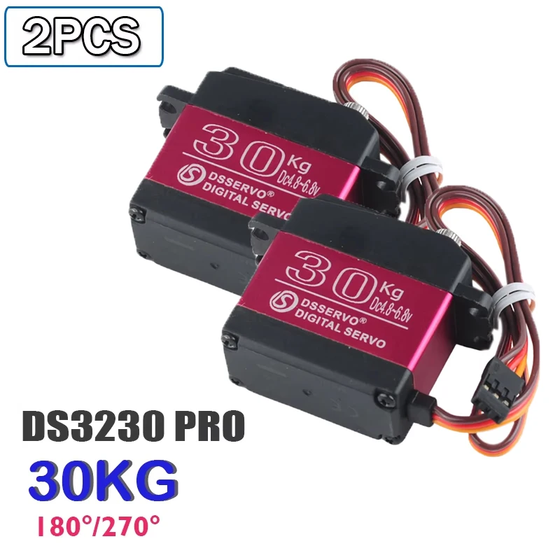 2 Stuks 30Kg DS3230 Pro Digitale Servomotor Stalen Gear Grote Koppel 180/270 Graden Servo Diy Onderdelen Voor rc Auto Crawler Robot Model