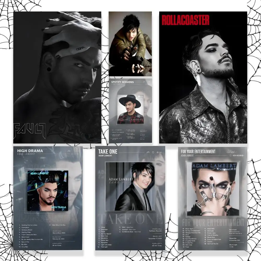 Singer A-Adam lambert Poster Graphic Wall Art Poster HD Waterproof PP Paper Print for Bedroom Living Room Office Decor Gift
