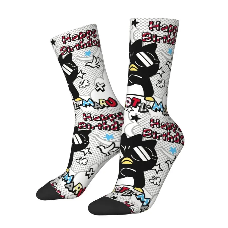 Custom BAD Badtz-Maru Sanrio Cartoon XO Child Men Women Crew Socks Unisex Funny 3D Print Dress Socks