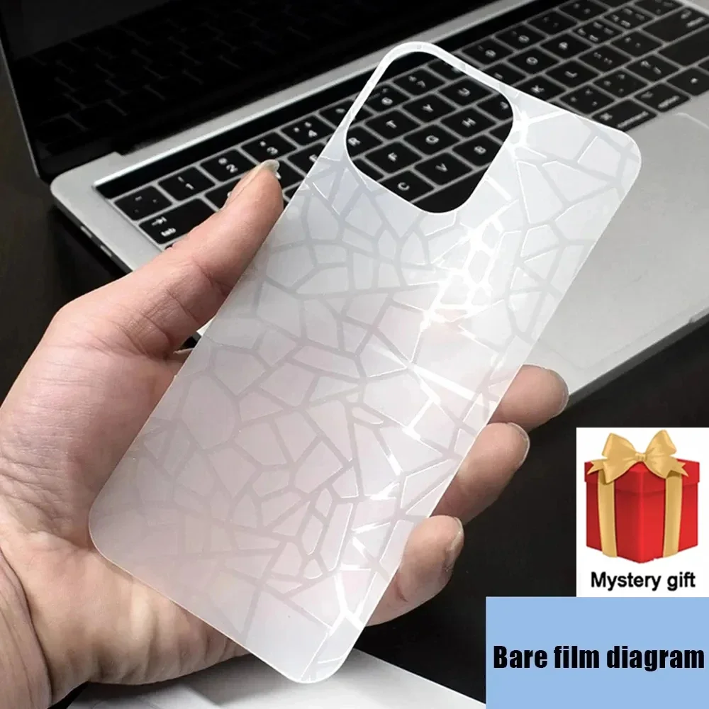 Folia 3D Matowa Przezroczysta Folia Lodowa na Tył Telefonu iPhone 17 16 15 14 13 12 11Pro Max 15 14 Plus 12 13Mini Naklejka na Tylną Obudowę