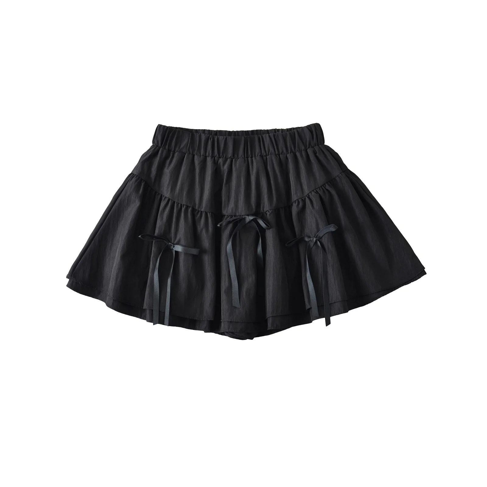 falda Pada de Cintura Alta Estilo Coreano, Falda de Pastel para Mujer, Falda Corta Tipo A Anti-Transparencia con Lazo ...