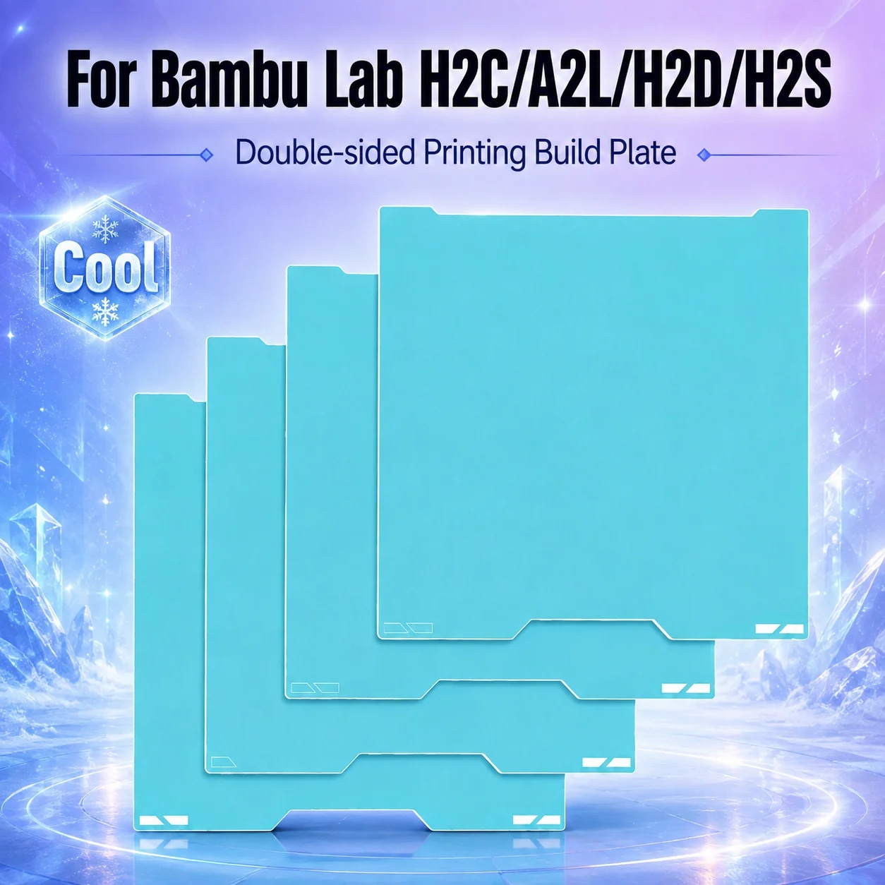 NEW Cold Plate For Bambu Lab A2L H2C H2D H2S Glacier Build Plate For Bambulab H2C PLA PETG Lower Temp Printing Strong Adhesion