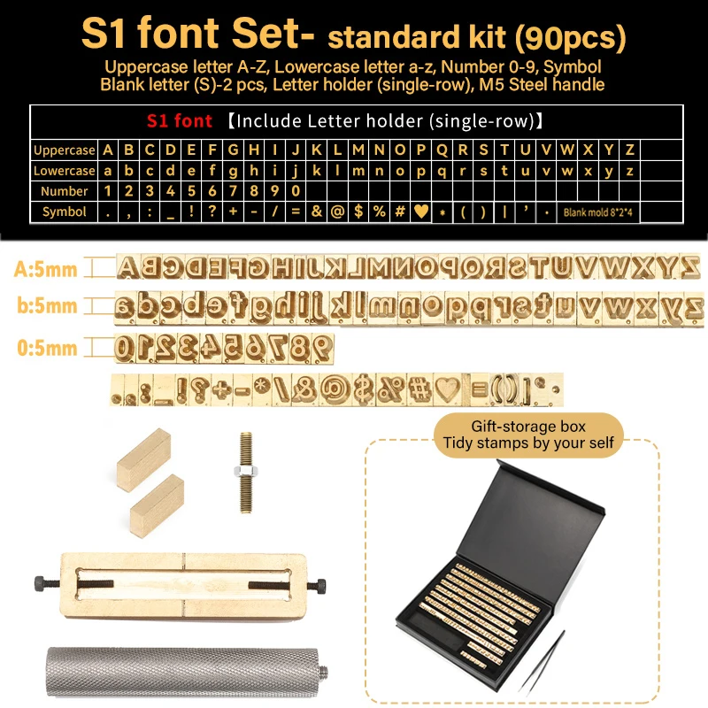 WUTA Messing Stempels Letter Nummer Alfabet Symbool Aangepaste Gepersonaliseerde Logo Embossing Mold voor Foliedruk Machine DIY Geschenken