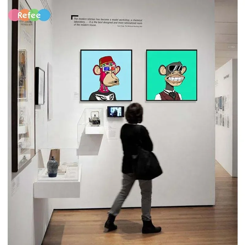 رائجة البيع 21.5 "32" 40 "55" شاشة فنية كبيرة الحجم صورة فنية NFT 4K عرض فيديو معرض واي فاي أندرويد LCD إطار صور رقمي