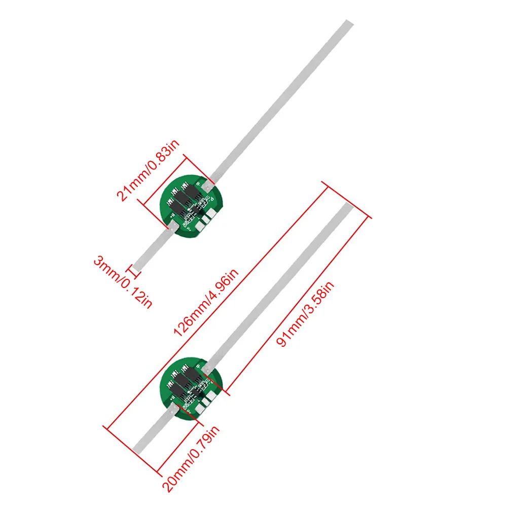 3.2V/3.7V 1/2/3MOS 2A 3A 4.5A 1S BMS Battery Protection Board with Solder Belt for 21700 Li-ion Lithium Battery Cell Kit