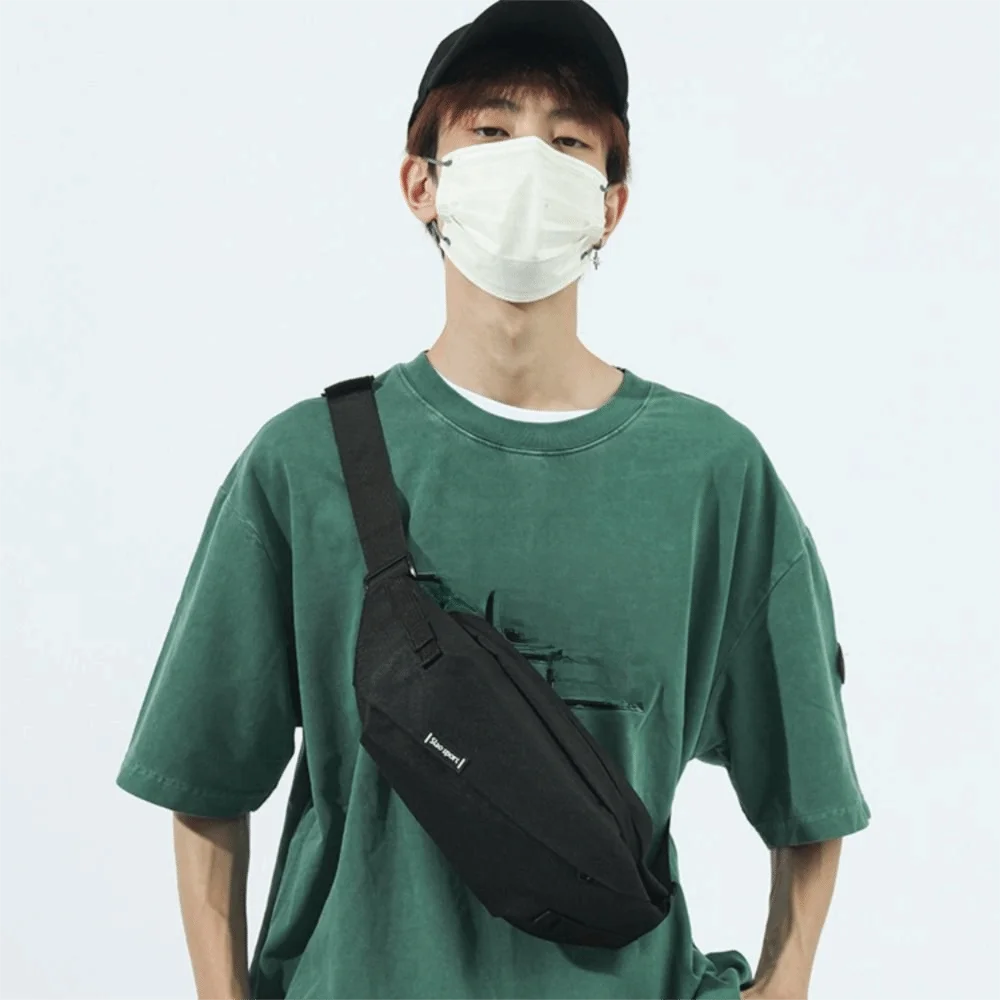 

Large Capacity Nylon Panelled Waist Packs Lightweight Trendy Crossbody Bag One Shoulder Zipper Unisex Chest Pack Commuting