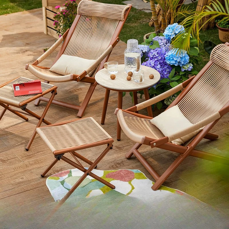 

Outdoor lounge chair, three-piece set, casual outdoor small outdoor coffee table