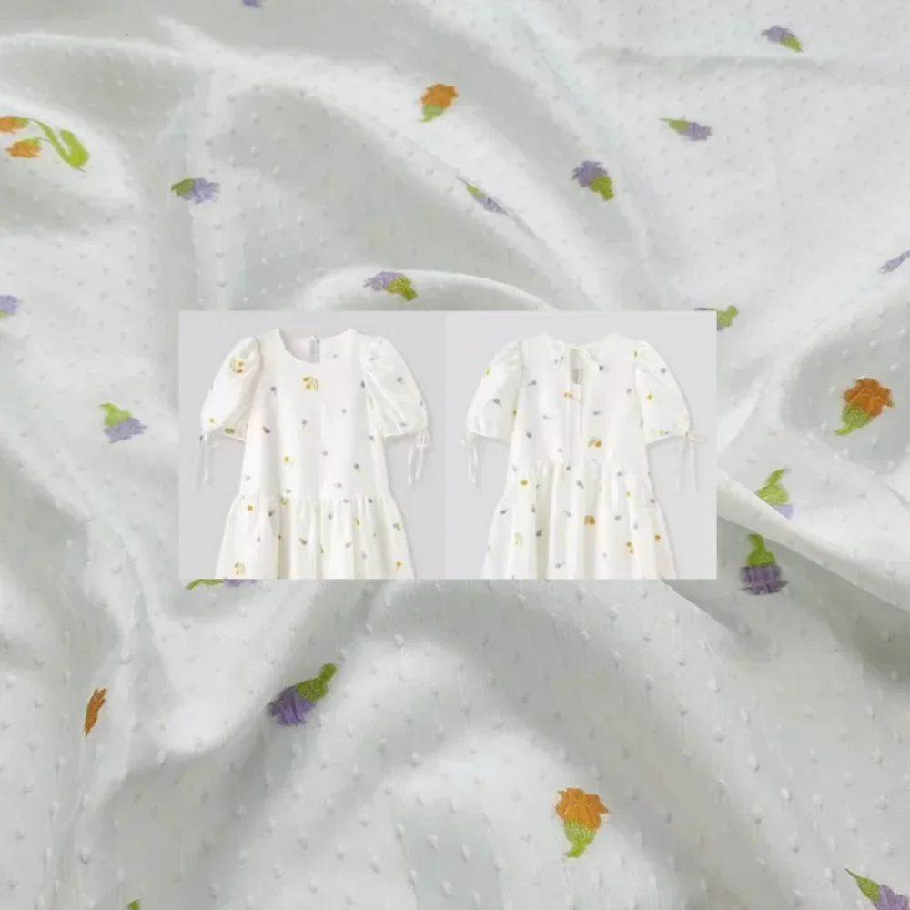 

Jacquard Light Fabric Hepburn Small Fragrance Dark Pattern Little Spring Summer Princess Bubble Skirt Clothing Cloth Material