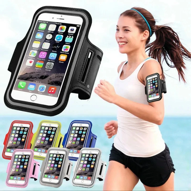 Sports Running Phone Armband Case Touch Screen Gym Arm Band Holder with Reflective Strip for iPhone Samsung Huawei