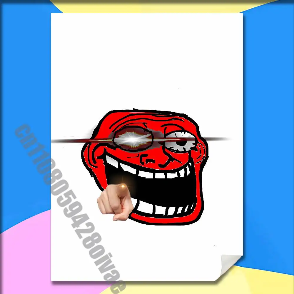 Ugly T-Trollface T-Troll Funny Face Poster Sticker For Home Decoration  10x15cm Self-adhesive Souvenirs Playbill Cover - AliExpress 15