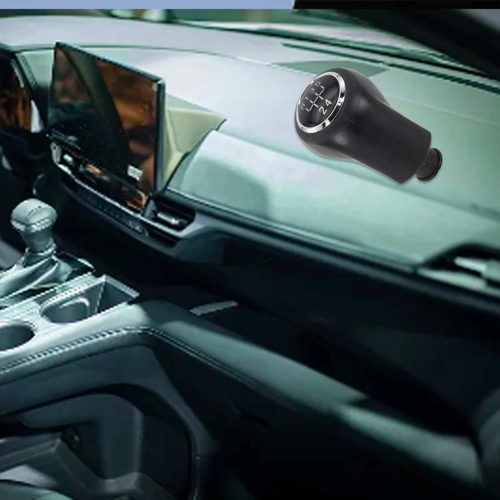 

Black Leather Knob Gear Shift Knob Car Modification ABS Construction Automobile Interior Elegant Design For Manual Transmission