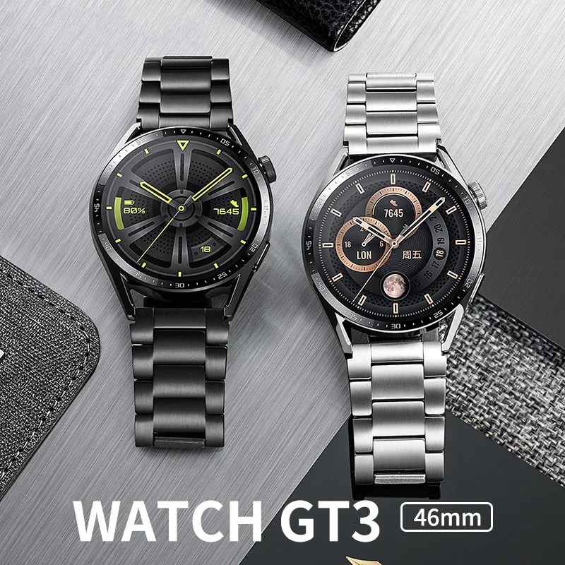 Titanium Metal Strap 20mm for Huawei Watch 3 Band Pro GT2 Watchband for Samsung Watch 3 45mm  Luxury Business Bracelet Wristband