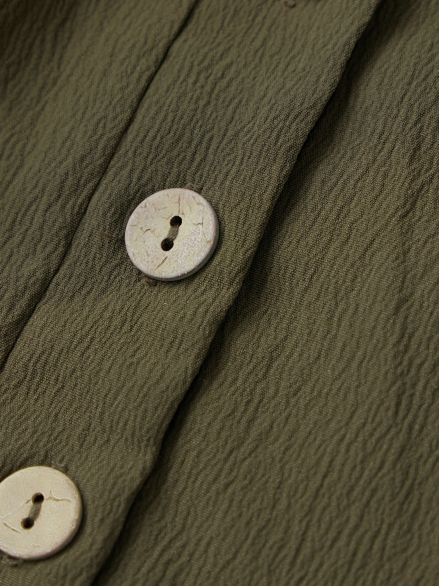 カジュアルなレディースTシャツワンピース、ロングランタンスリーブ、ラウンドネック、無地、ボタンフロント、便利なポケット付き