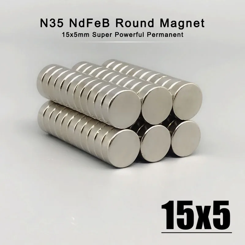 5/10/20/50/100Pcs 15*5mm Neodymium Magnet 15mm x 5mm N35 NdFeB Round Super Powerful Strong Permanent Magnetic imanes Disc