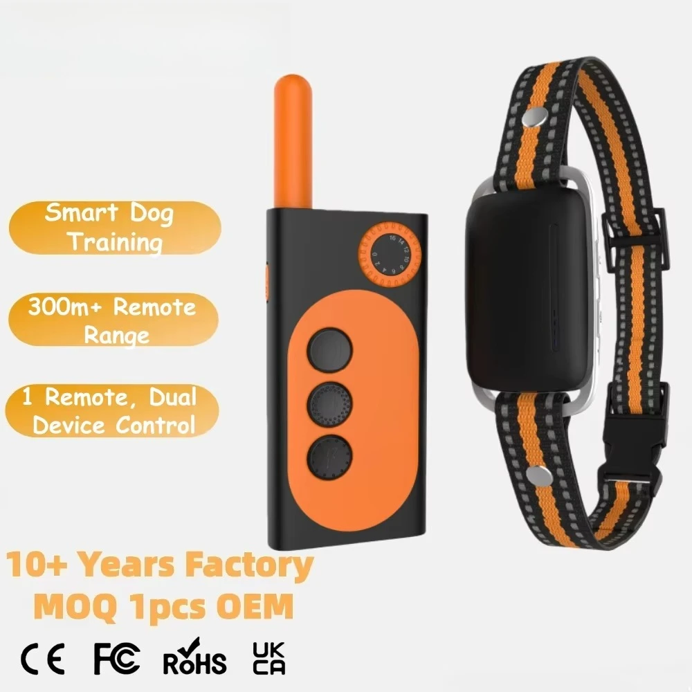 

Electric Dog Training Collar 1 Remote Dual Control Smart Anti Bark Waterproof Rechargeable Beep Vibration Shock for Small Medium