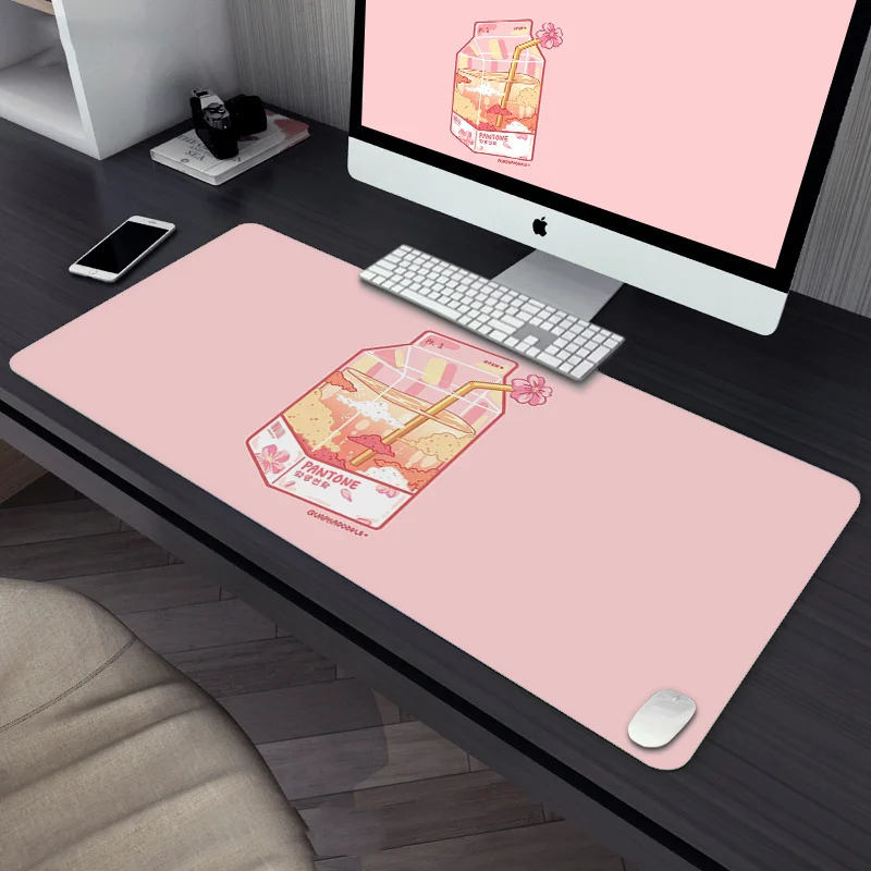 Drop Shipping Strawberry Milk Pink Mouse Pad Anime