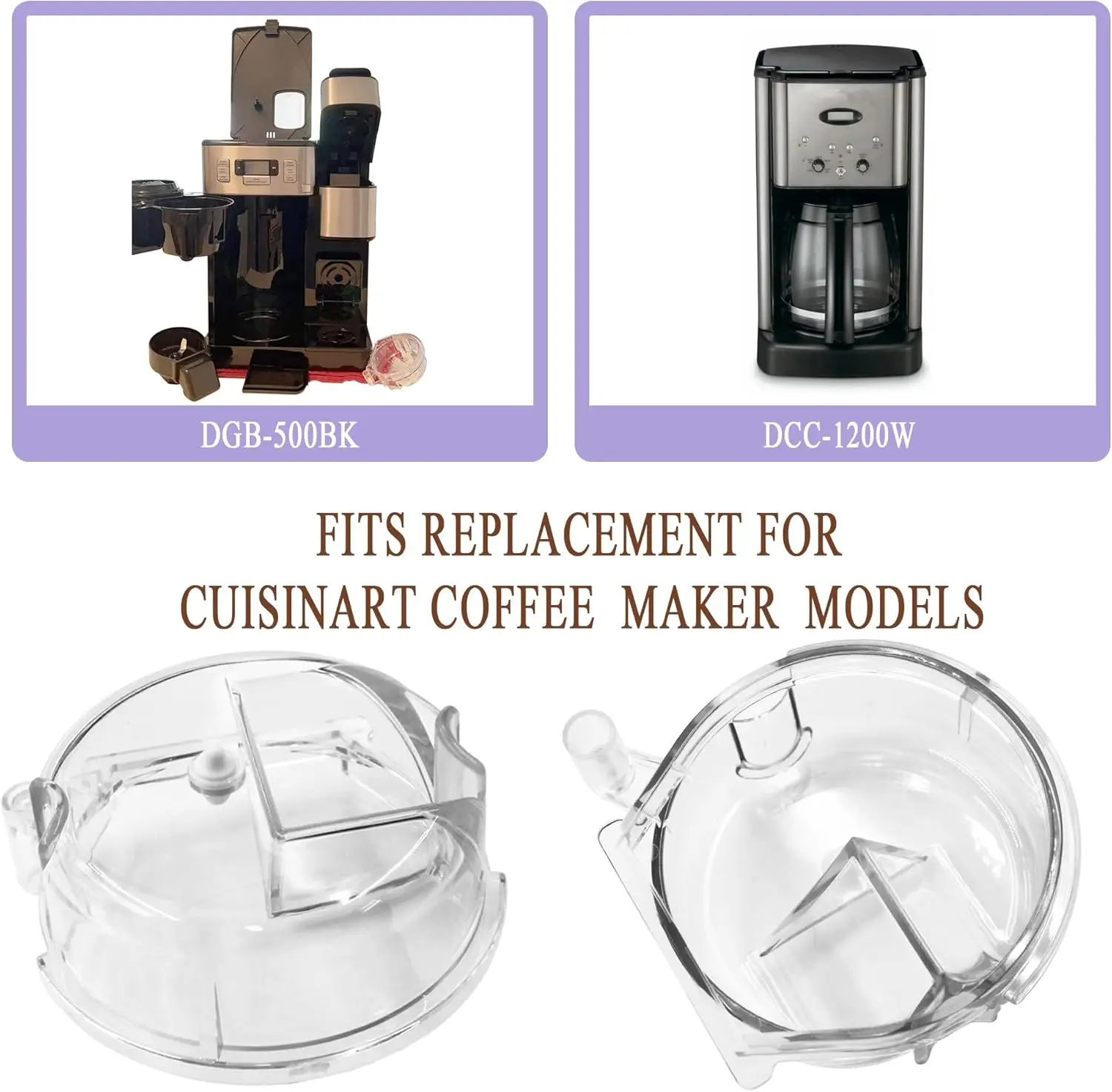 

DGB-500GLID Coffee Grinder Lid Fits for Cuisinart Coffee Grinder Replacement for Cuisinart Coffee Grinder dgb-500glid 2 PCS